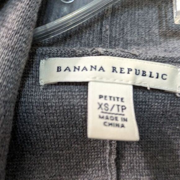 Banana Republic Gray Cardigan Sweater with Zip Pockets, Women's Petite XS / TP - Picture 7 of 13